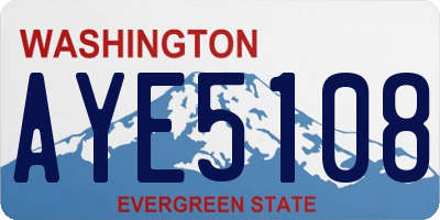 WA license plate AYE5108