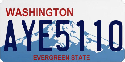 WA license plate AYE5110