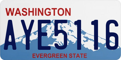 WA license plate AYE5116