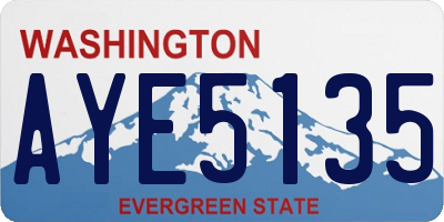 WA license plate AYE5135