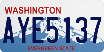 WA license plate AYE5137