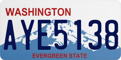 WA license plate AYE5138