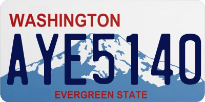 WA license plate AYE5140