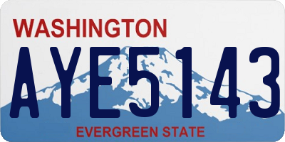 WA license plate AYE5143