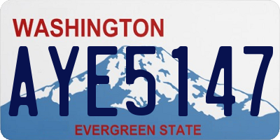 WA license plate AYE5147