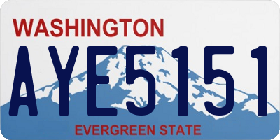 WA license plate AYE5151