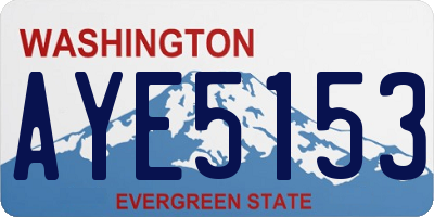 WA license plate AYE5153