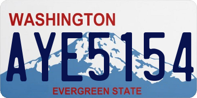 WA license plate AYE5154