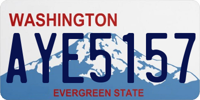 WA license plate AYE5157