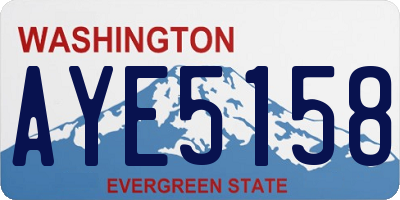WA license plate AYE5158