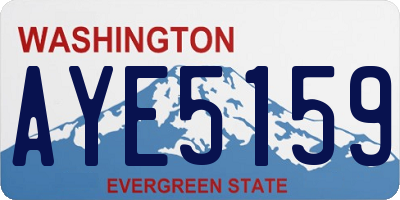 WA license plate AYE5159