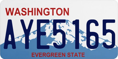 WA license plate AYE5165