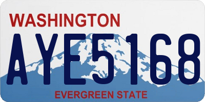 WA license plate AYE5168