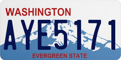 WA license plate AYE5171