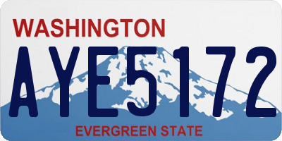 WA license plate AYE5172