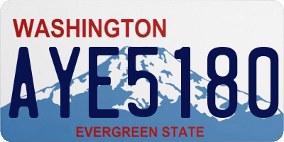 WA license plate AYE5180