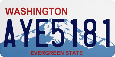 WA license plate AYE5181