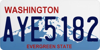 WA license plate AYE5182