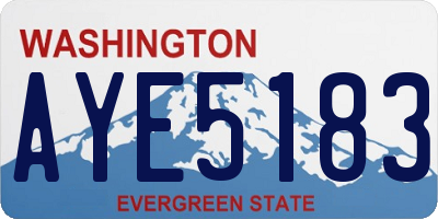 WA license plate AYE5183