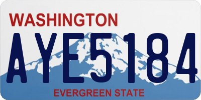 WA license plate AYE5184