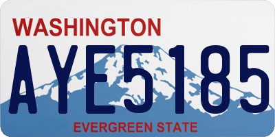 WA license plate AYE5185