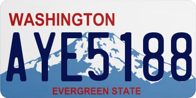 WA license plate AYE5188
