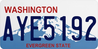 WA license plate AYE5192