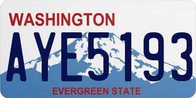 WA license plate AYE5193