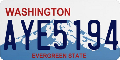 WA license plate AYE5194