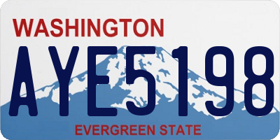 WA license plate AYE5198