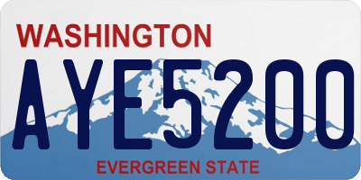WA license plate AYE5200