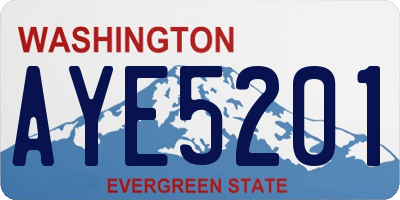 WA license plate AYE5201