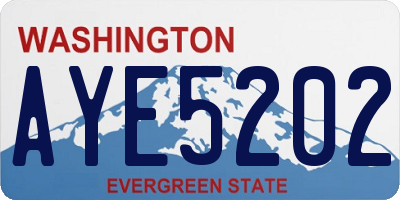 WA license plate AYE5202