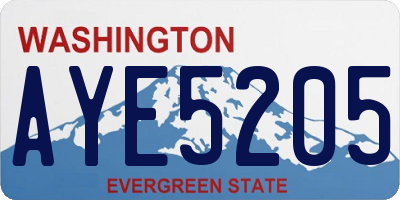 WA license plate AYE5205