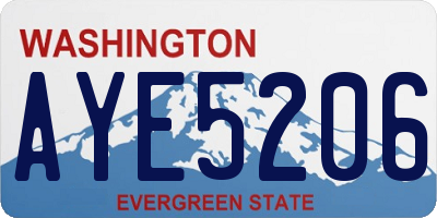 WA license plate AYE5206
