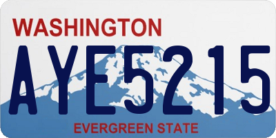 WA license plate AYE5215