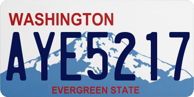 WA license plate AYE5217