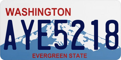 WA license plate AYE5218