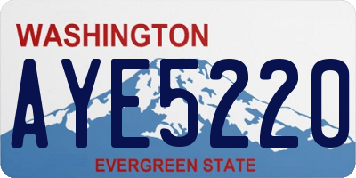 WA license plate AYE5220