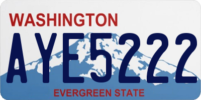 WA license plate AYE5222