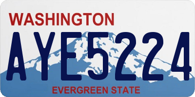 WA license plate AYE5224
