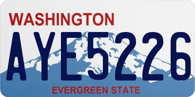 WA license plate AYE5226