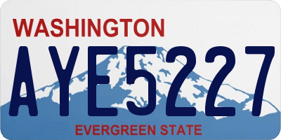 WA license plate AYE5227
