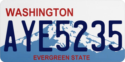 WA license plate AYE5235