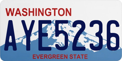 WA license plate AYE5236