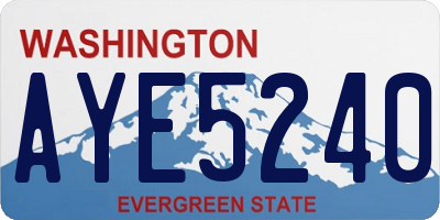 WA license plate AYE5240