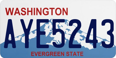 WA license plate AYE5243