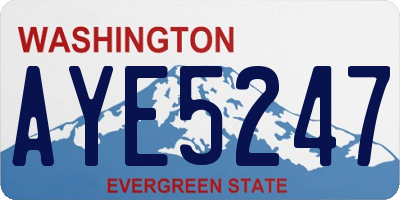 WA license plate AYE5247
