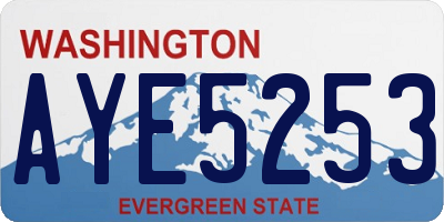 WA license plate AYE5253