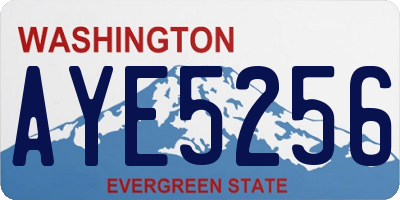 WA license plate AYE5256